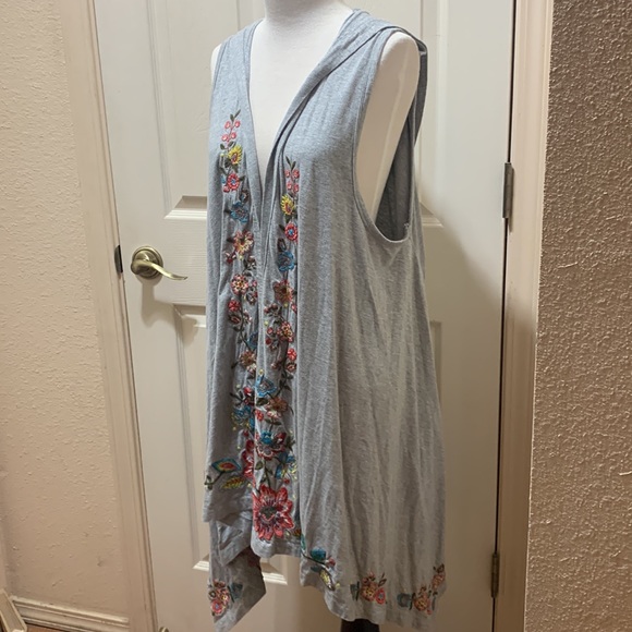 Johnny Was JW Los Angeles Joy Love Light hooded high low cardigan size 1X - Picture 6 of 10